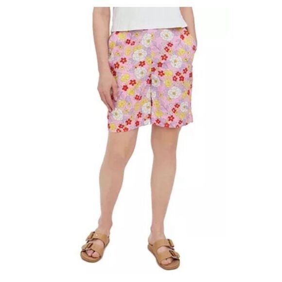 Vero Moda Women's Taya Floral Pull-On Cotton High Waisted Shorts XS - Picture 13 of 13